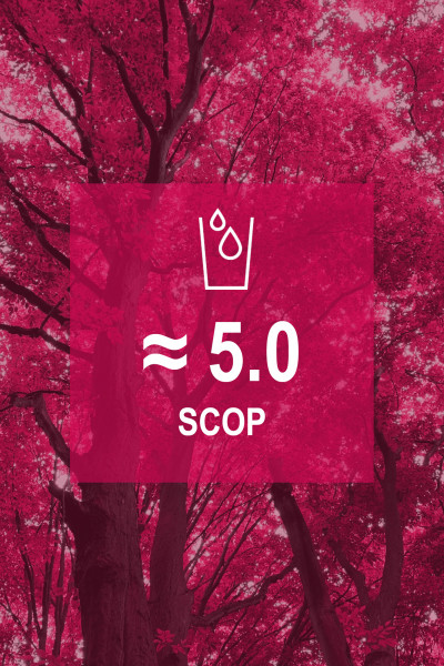 Das Bild zeigt eine ungefähren Scop von 5.0 mit der Envola Wärmepumpen an